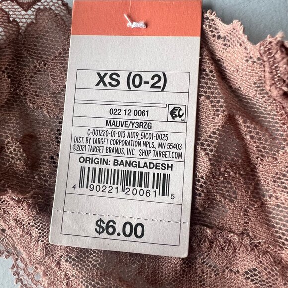 Auden Women's Allover Lace Thong - Auden Mauve XS - Picture 3 of 4